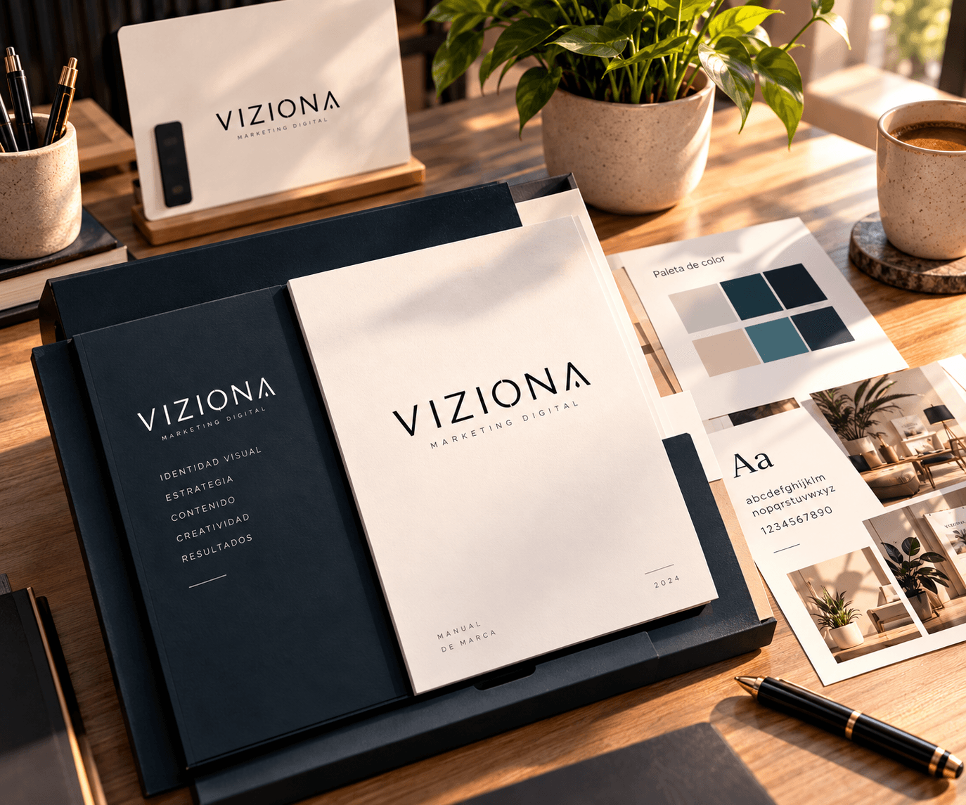Materiales de identidad visual de Viziona